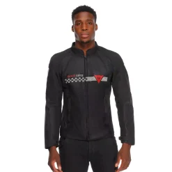 Dainese HEROSPHERE AIR - MOTORRADJACKE SOMMER HERREN BLACK/WHITE STRIPES/RED Outlet