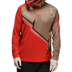 Dainese HG AER JERSEY LS - HERREN LANGARM-BIKE-SHIRT RED/BROWN/BLACK Sale
