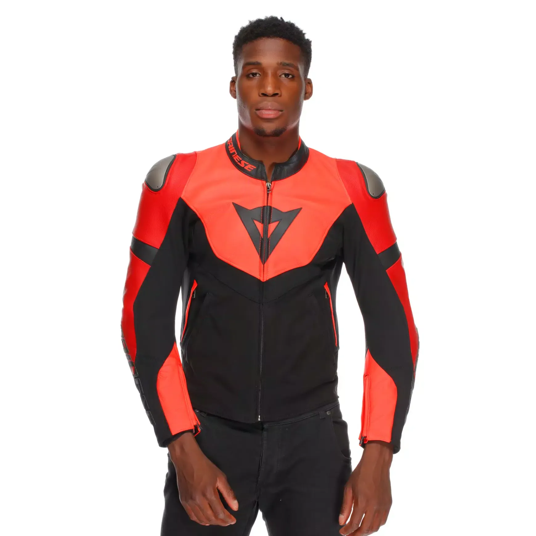 Dainese IPERATTIVA - HERREN-MOTORKRADJACKE AUS LEDER UND STOFF RED-FLUO/BLACK Online