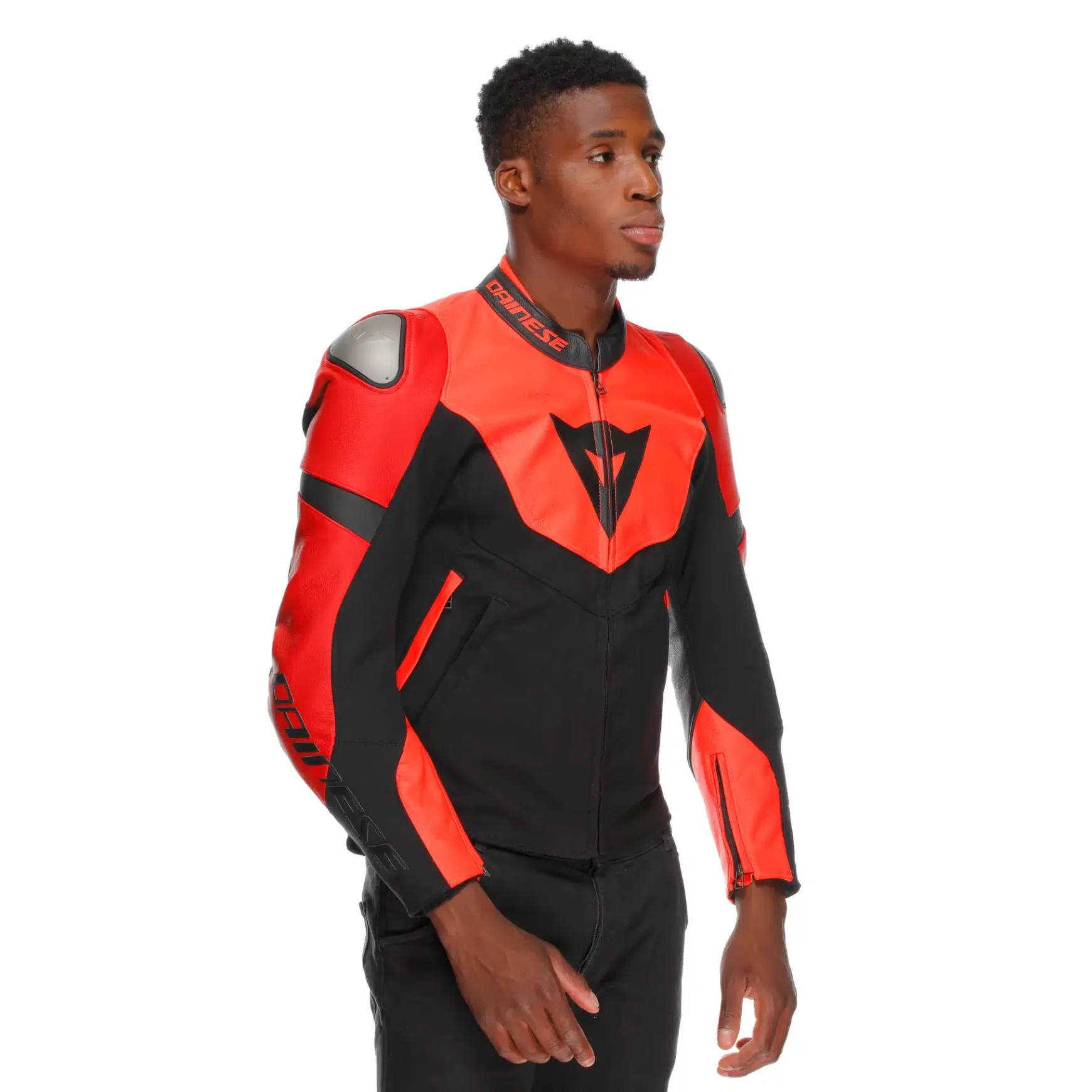 Dainese IPERATTIVA - HERREN-MOTORKRADJACKE AUS LEDER UND STOFF RED-FLUO/BLACK Online