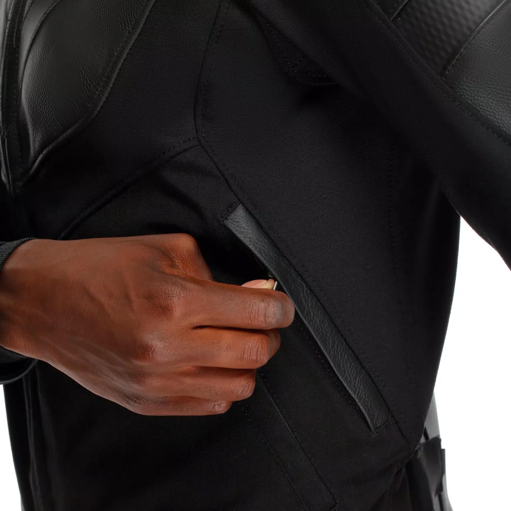Dainese IPERATTIVA - HERREN-MOTORKRADJACKE AUS LEDER UND STOFF BLACK/BLACK