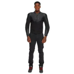 Dainese IPERATTIVA - HERREN-MOTORKRADJACKE AUS LEDER UND STOFF BLACK/BLACK