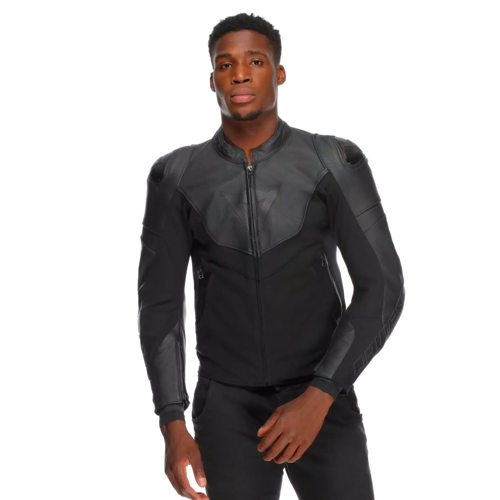 Dainese IPERATTIVA - HERREN-MOTORKRADJACKE AUS LEDER UND STOFF BLACK/BLACK