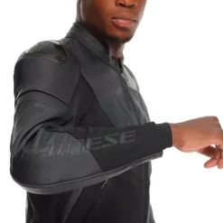 Dainese IPERATTIVA - HERREN-MOTORKRADJACKE AUS LEDER UND STOFF BLACK/BLACK