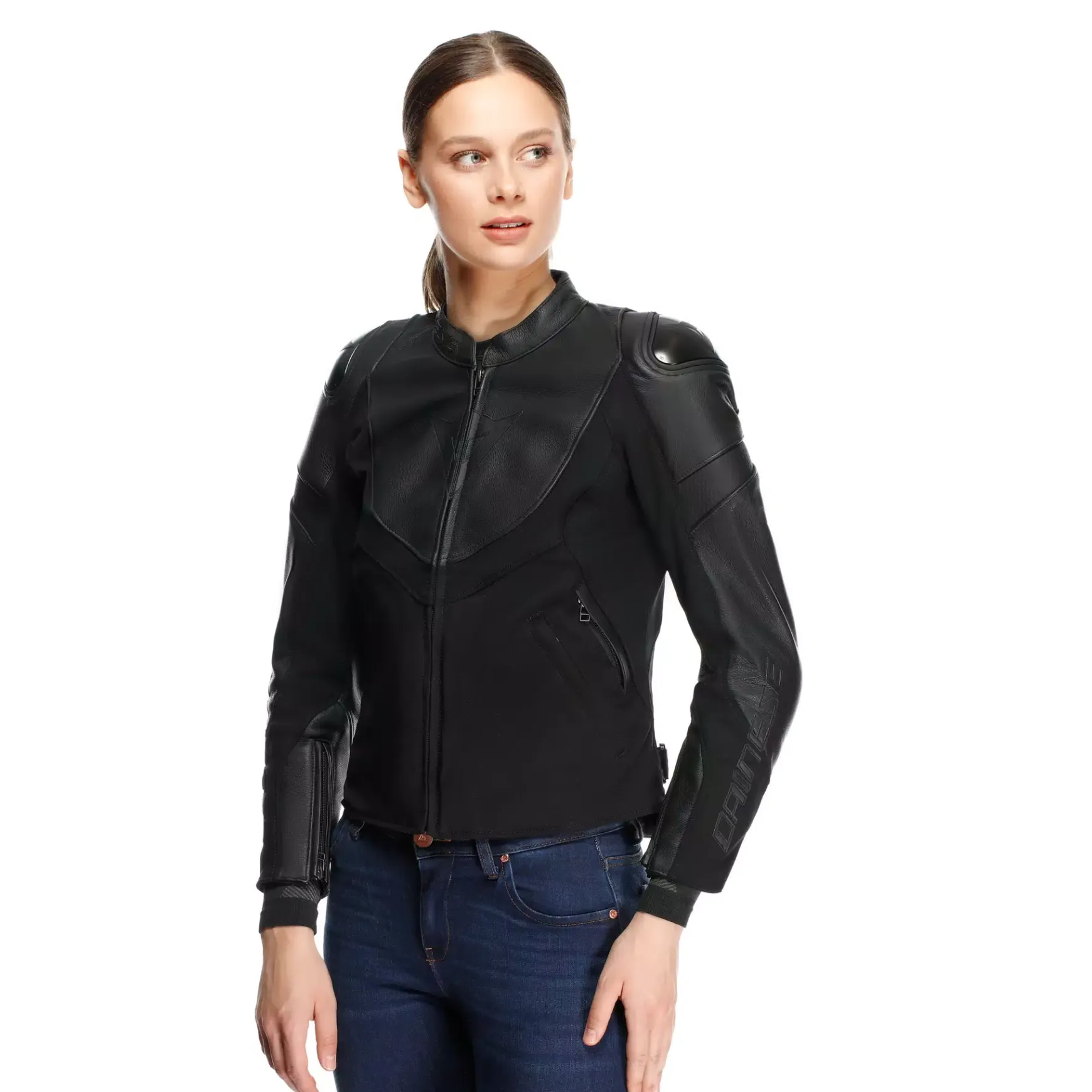 Dainese IPERATTIVA - MOTORRADJACKE AUS LEDER UND STOFF FÜR DAMEN BLACK/BLACK Online