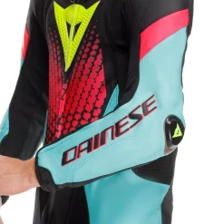 Dainese LAGUNA SECA 6 - EINTEILIGER PERFORIERTER LEDERANZUG HERREN BLACK/WATER/FUXIA Online
