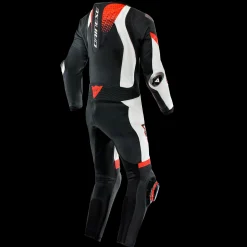Dainese LAGUNA SECA 6 - EINTEILIGER PERFORIERTER LEDERANZUG HERREN BLACK/WHITE/RED-FLUO New