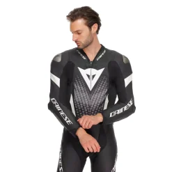 Dainese LAGUNA SECA 6 - EINTEILIGER PERFORIERTER LEDERANZUG HERREN BLACK/WHITE/ANTHRACITE New