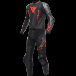 Dainese LAGUNA SECA 5 2PCS LEATHER SUIT BLACK/ANTHRACITE/FLUO-RED New