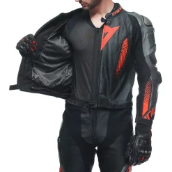 Dainese LAGUNA SECA 5 2PCS LEATHER SUIT BLACK/ANTHRACITE/FLUO-RED New