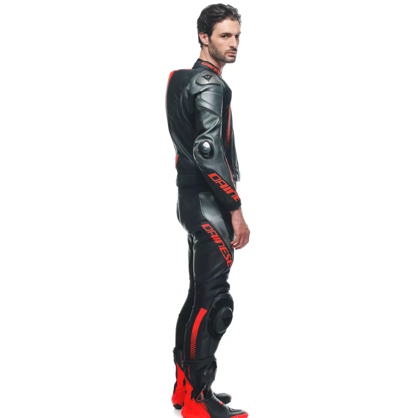 Dainese LAGUNA SECA 5 2PCS LEATHER SUIT BLACK/ANTHRACITE/FLUO-RED New