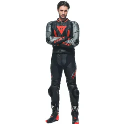 Dainese LAGUNA SECA 5 2PCS LEATHER SUIT BLACK/ANTHRACITE/FLUO-RED New