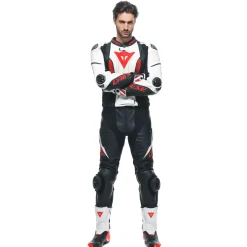Dainese LAGUNA SECA 5 2PCS LEATHER SUIT BLACK/WHITE/LAVA-RED Online