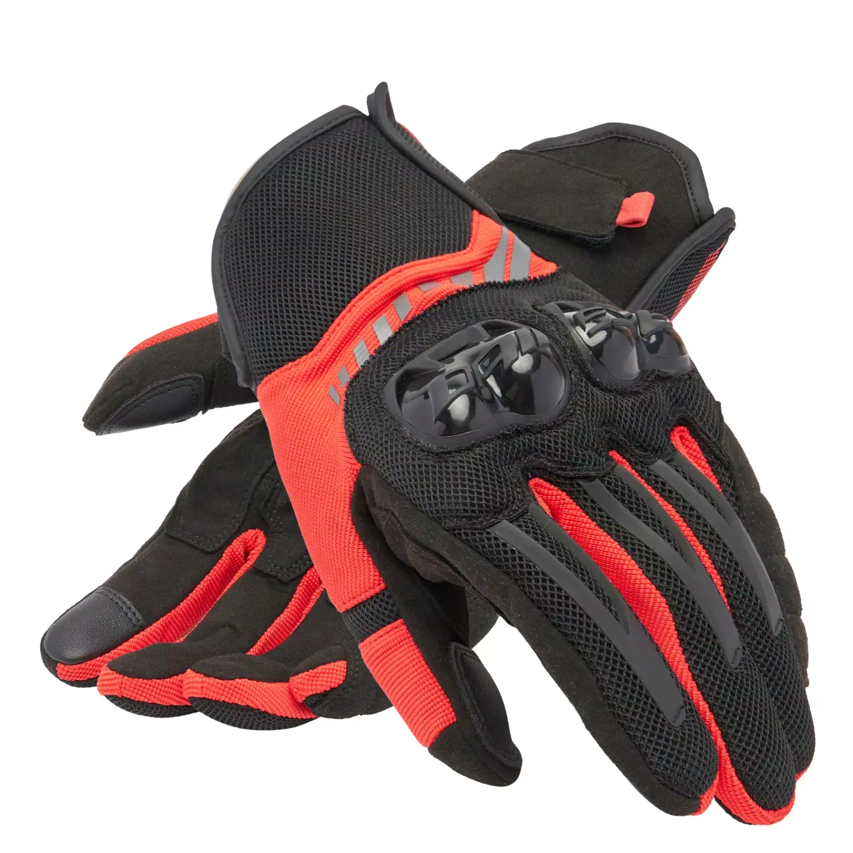 Dainese MIG 3 AIR TEX GLOVES BLACK/RED-LAVA