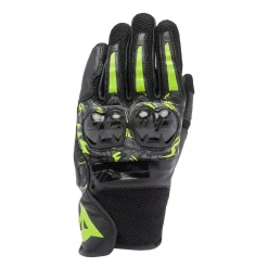Dainese MIG 3 UNISEX LEATHER GLOVES BLACK/ANTHRACITE/YELLOW-FLUO