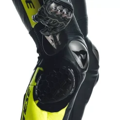 Dainese MISANO 3 PERF. D-AIR® 1PC LEATHER SUIT BLACK/ANTHRACITE/FLUO-YELLOW Best