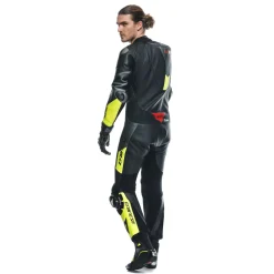 Dainese MISANO 3 PERF. D-AIR® 1PC LEATHER SUIT BLACK/ANTHRACITE/FLUO-YELLOW Best