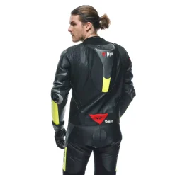 Dainese MISANO 3 PERF. D-AIR® 1PC LEATHER SUIT BLACK/ANTHRACITE/FLUO-YELLOW Best