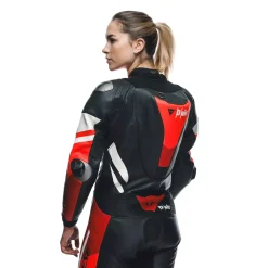 Dainese MISANO 3 PERF. D-AIR® 1PC LEATHER SUIT WMN BLACK/RED/FLUO-RED Outlet