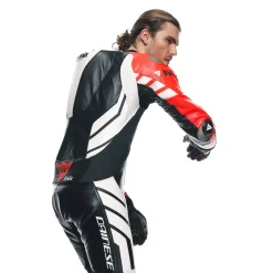 Dainese MUGELLO 3 PERF. D-AIR® 1PC LEATHER SUIT BLACK/FLUO-RED/WHITE Online