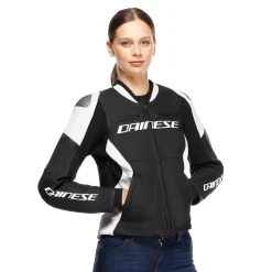 Dainese RACING 5 - DAMEN-MOTORSCHUTZJACKE AUS LEDER BLACK/WHITE Hot