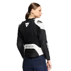 Dainese RACING 5 - DAMEN-MOTORSCHUTZJACKE AUS LEDER BLACK/WHITE Hot