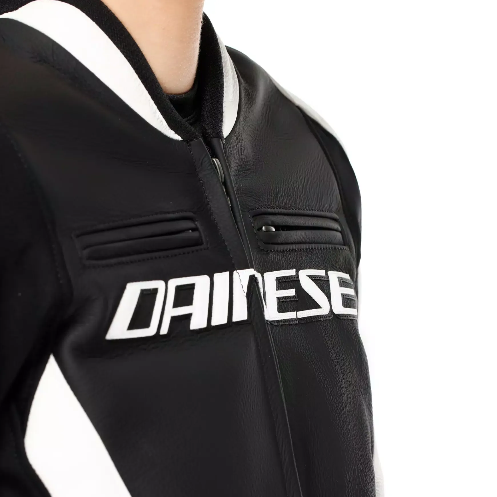 Dainese RACING 5 - DAMEN-MOTORSCHUTZJACKE AUS LEDER BLACK/WHITE Hot