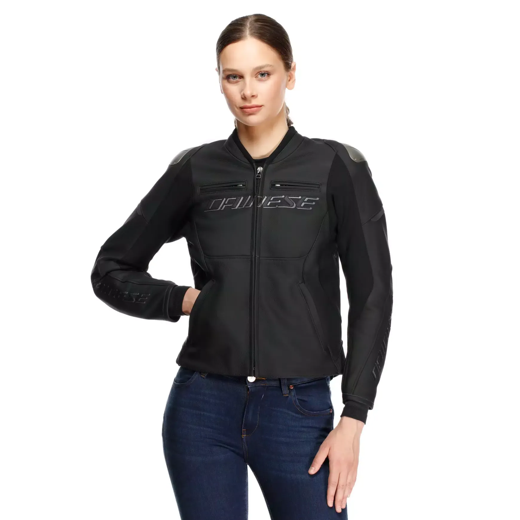 Dainese RACING 5 - DAMEN-MOTORSCHUTZJACKE AUS LEDER BLACK/BLACK Discount