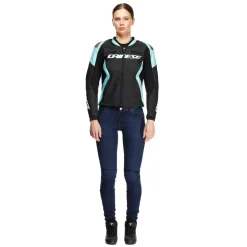 Dainese RACING 5 - DAMEN-MOTORSCHUTZJACKE AUS LEDER BLACK/WATER Discount