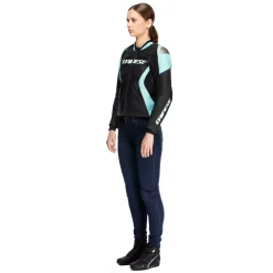 Dainese RACING 5 - DAMEN-MOTORSCHUTZJACKE AUS LEDER BLACK/WATER Discount
