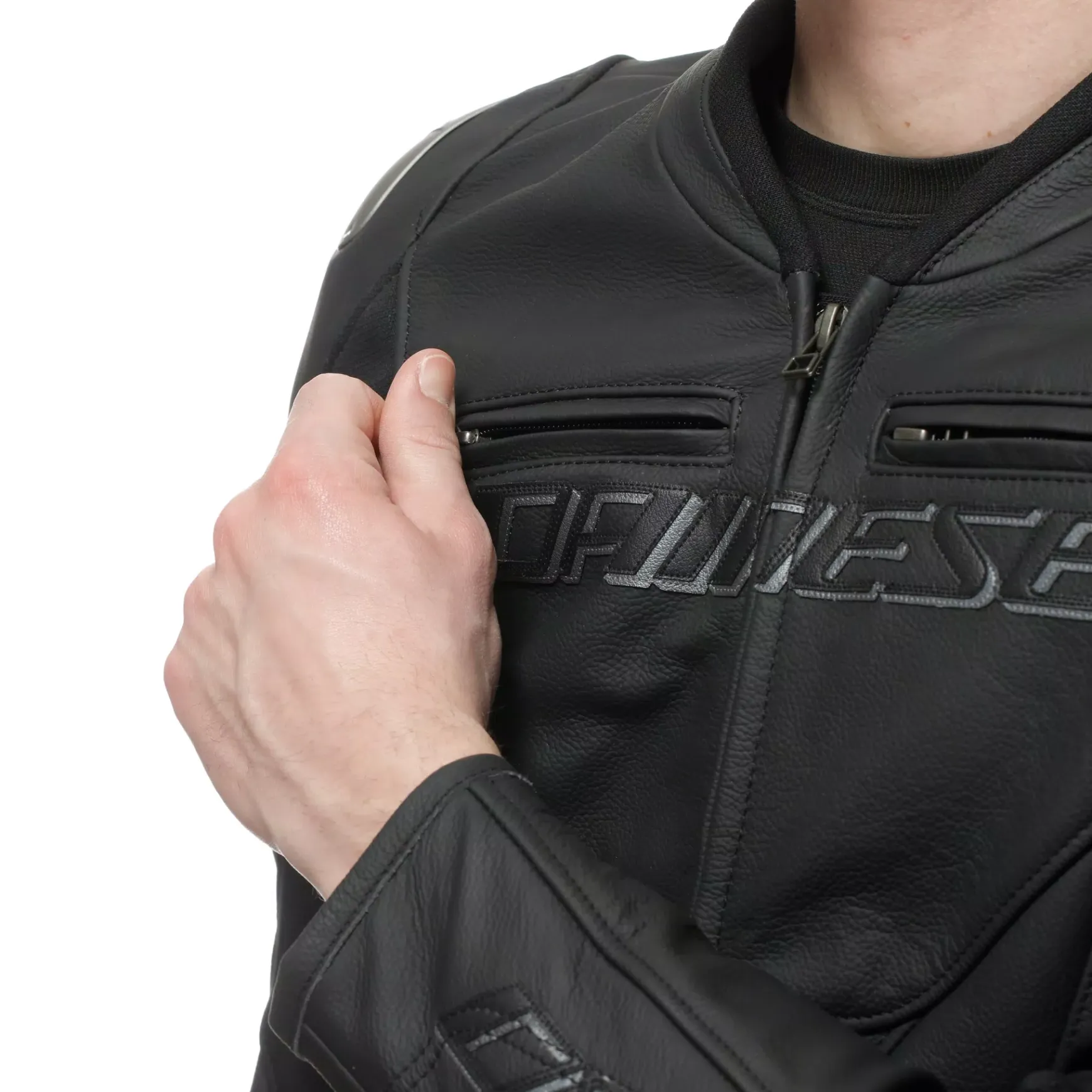 Dainese RACING 5 - MOTORRAD LEDERJACKE HERREN - GRÖSSE SHORT/TALL (S/T) BLACK/BLACK/BLACK Sale