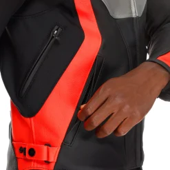 Dainese RACING 5 - MOTORRADLEDERJACKE HERREN SILVER/BLACK/RED-FLUO Clearance