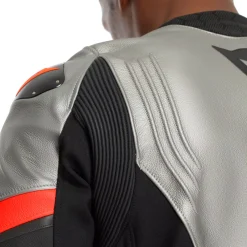 Dainese RACING 5 - MOTORRADLEDERJACKE HERREN SILVER/BLACK/RED-FLUO Clearance