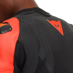 Dainese RACING 5 - MOTORRADLEDERJACKE HERREN BLACK/BLACK/RED-FLUO