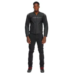 Dainese RACING 5 – PERFORIERTE LEDER-MOTORRADJACKE HERREN - GRÖSSE SHORT/TALL (S/T) BLACK/BLACK/BLACK Sale