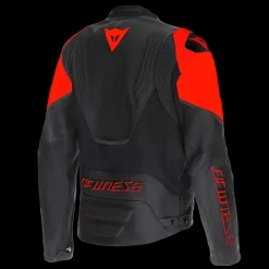 Dainese RACING 5 – PERFORIERTE LEDER-MOTORRADJACKE HERREN BLACK/BLACK/RED-FLUO Clearance