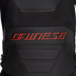 Dainese RACING 5 – PERFORIERTE LEDER-MOTORRADJACKE HERREN BLACK/BLACK/RED-FLUO Clearance
