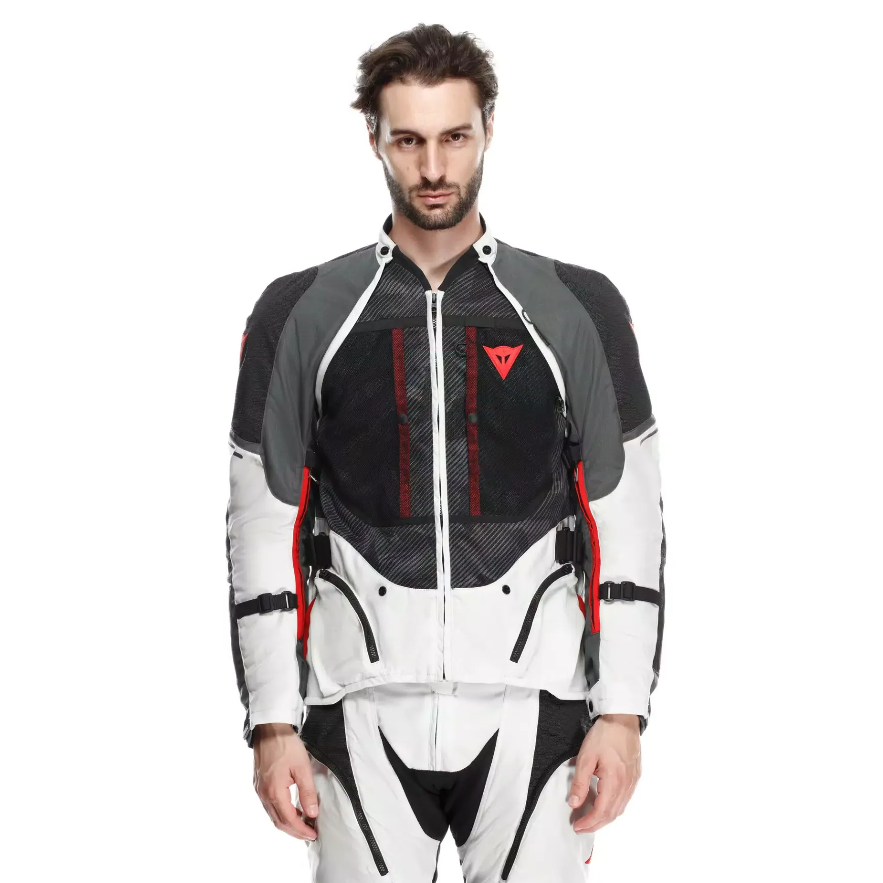 Dainese SUPER ADVENTURE ABSØLUTESHELL™ - MOTORRADJACKE OFF-ROAD HERREN GLACIER-GREY/IRON-GATE/RED Clearance