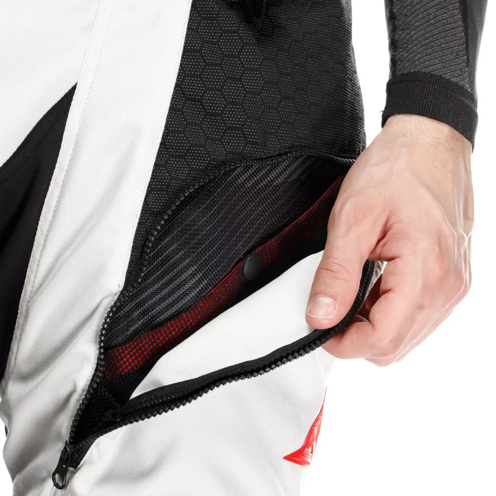 Dainese SUPER ADVENTURE ABSØLUTESHELL™ - OFF-ROAD-MOTORENHOSEN HERREN BLACK/GLACIER-GREY/RED New