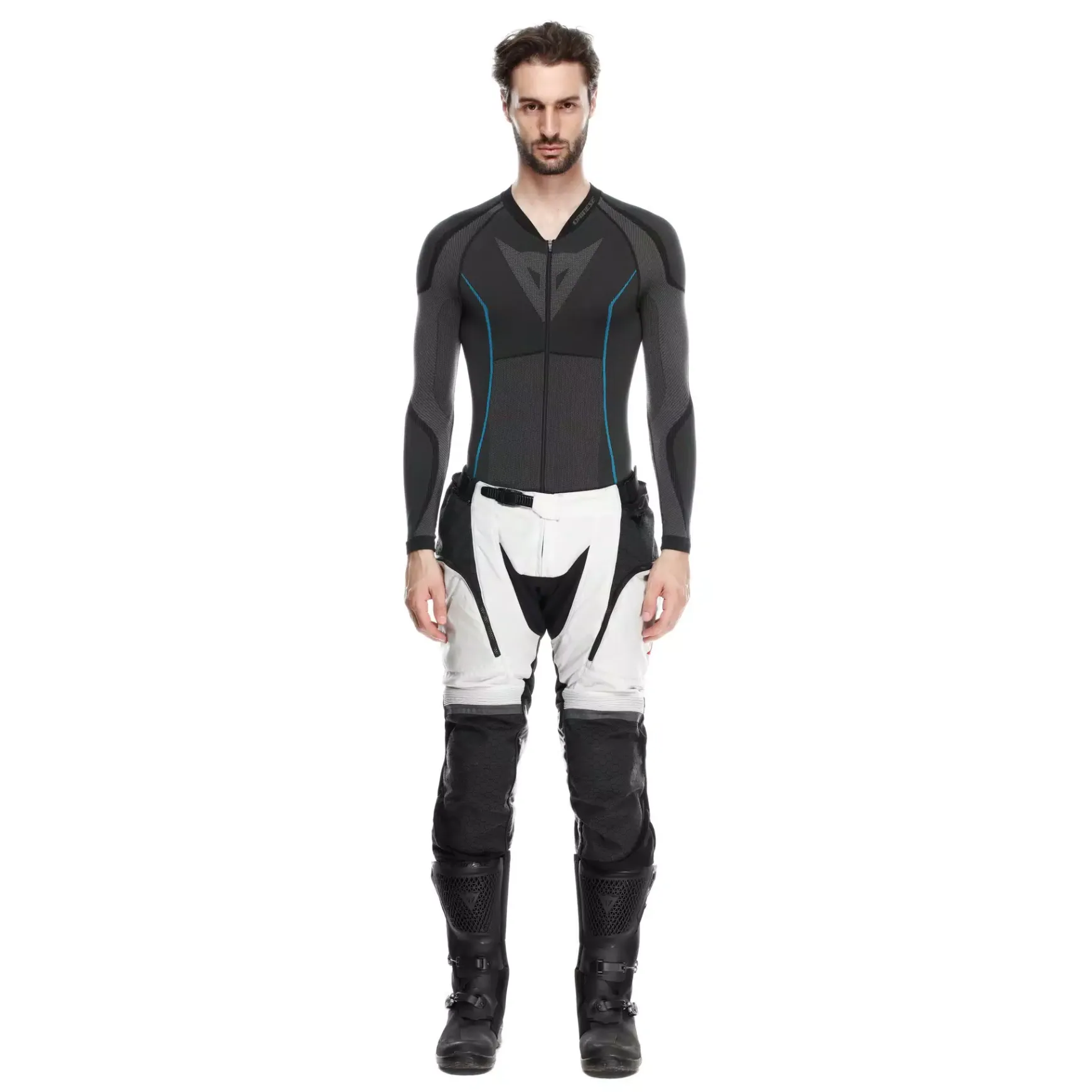 Dainese SUPER ADVENTURE ABSØLUTESHELL™ - OFF-ROAD-MOTORENHOSEN HERREN BLACK/GLACIER-GREY/RED New
