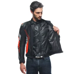 Dainese SUPER RIDER 2 ABSOLUTESHELL™ JACKET BLACK/DARK-GULL-GRAY/FLUO-RED Hot