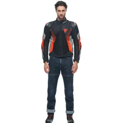 Dainese SUPER RIDER 2 ABSOLUTESHELL™ JACKET BLACK/DARK-GULL-GRAY/FLUO-RED Hot