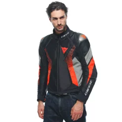 Dainese SUPER RIDER 2 ABSOLUTESHELL™ JACKET BLACK/DARK-GULL-GRAY/FLUO-RED Hot