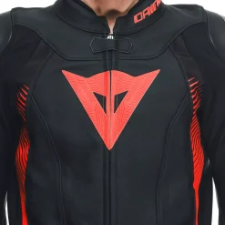 Dainese SUPER SPEED 4 - PERFORIERTE LEDER-MOTORRADJACKE HERREN BLACK-MATT/WHITE/FLUO-RED