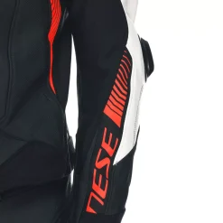 Dainese SUPER SPEED 4 - PERFORIERTE LEDER-MOTORRADJACKE HERREN BLACK-MATT/WHITE/FLUO-RED
