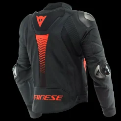 Dainese SUPER SPEED 4 LEATHER JACKET BLACK-MATT/FLUO-RED Discount