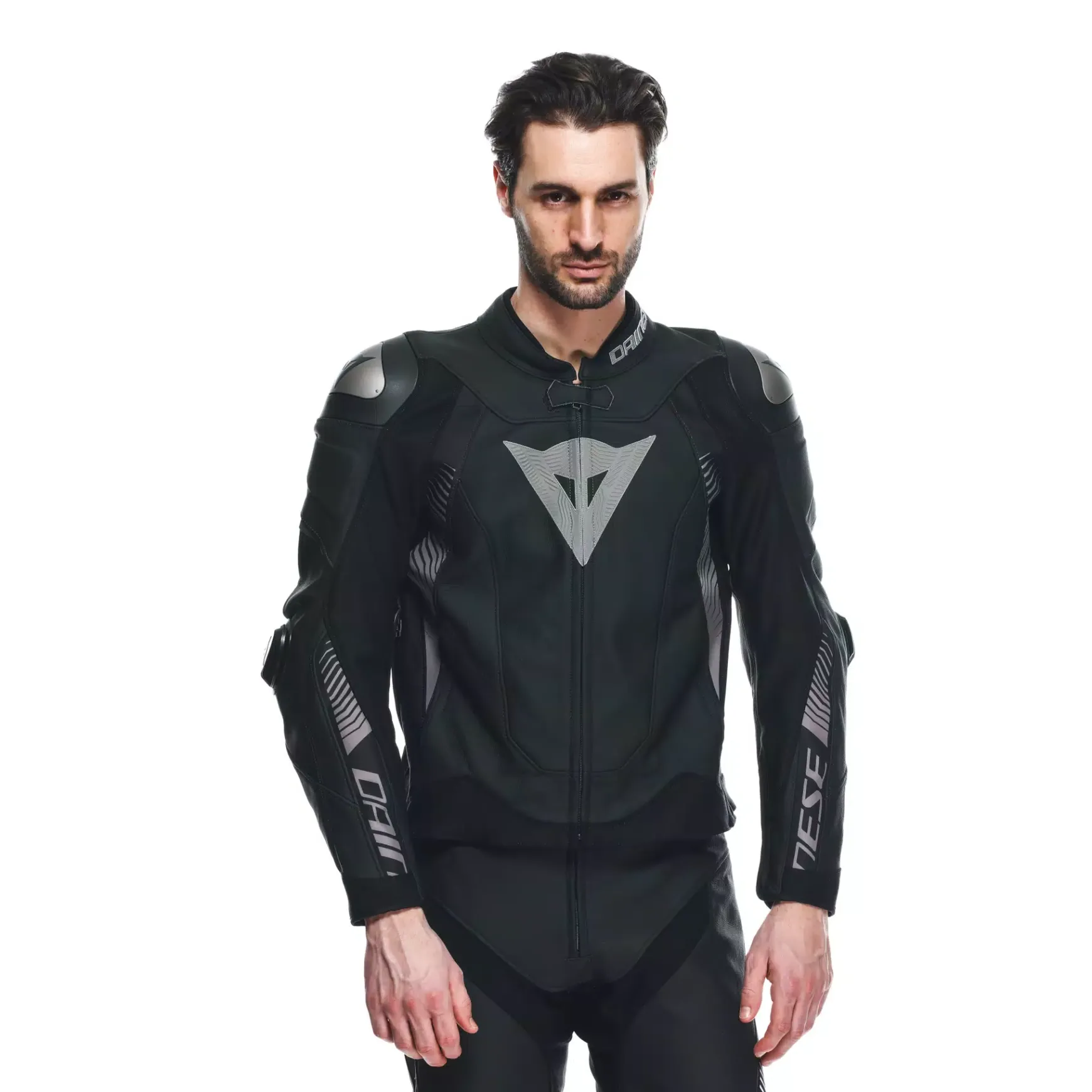 Dainese SUPER SPEED 4 LEATHER JACKET BLACK-MATT/CHARCOAL-GRAY Sale