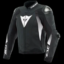Dainese SUPER SPEED 4 LEATHER JACKET BLACK-MATT/WHITE New