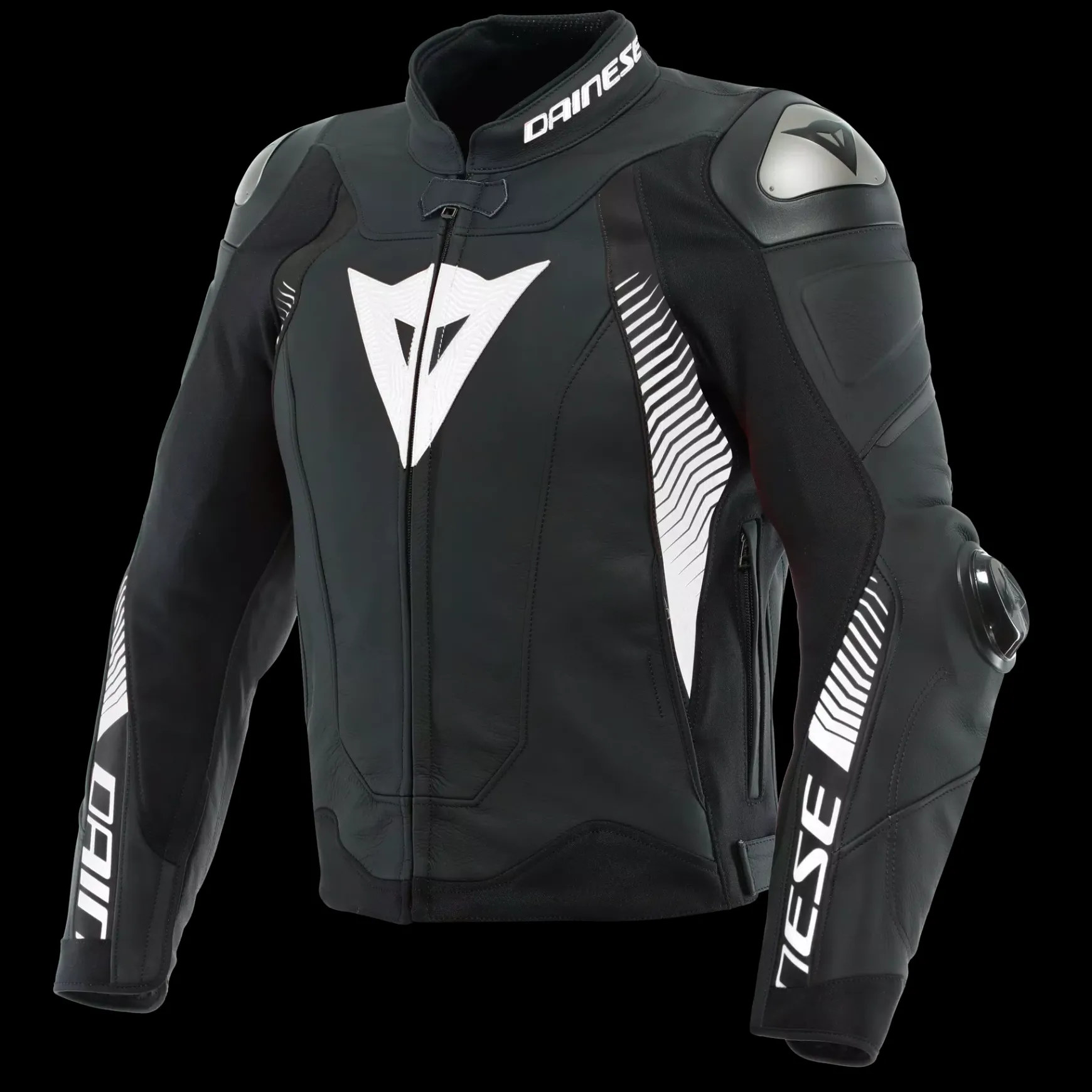 Dainese SUPER SPEED 4 LEATHER JACKET BLACK-MATT/WHITE New