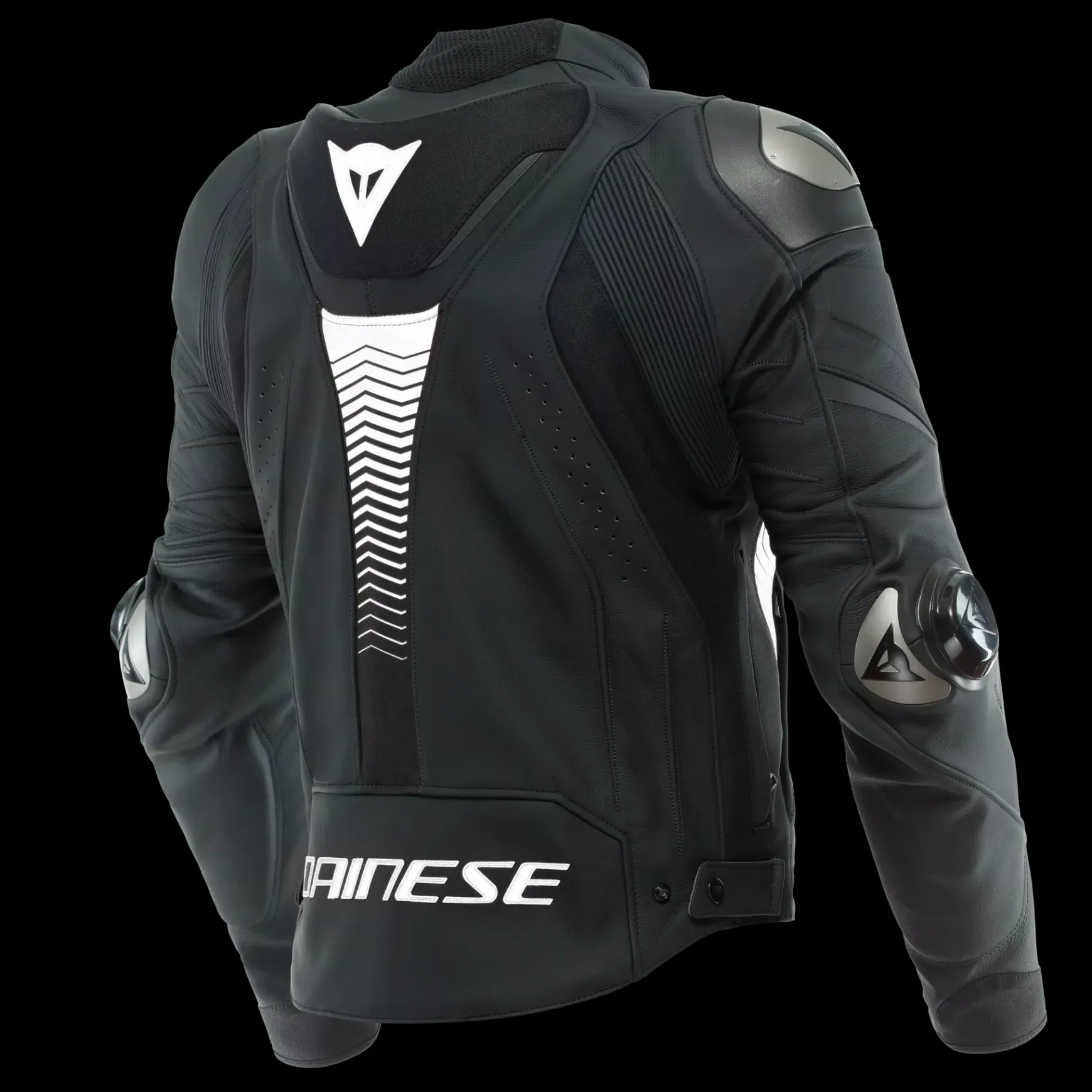 Dainese SUPER SPEED 4 LEATHER JACKET BLACK-MATT/WHITE New